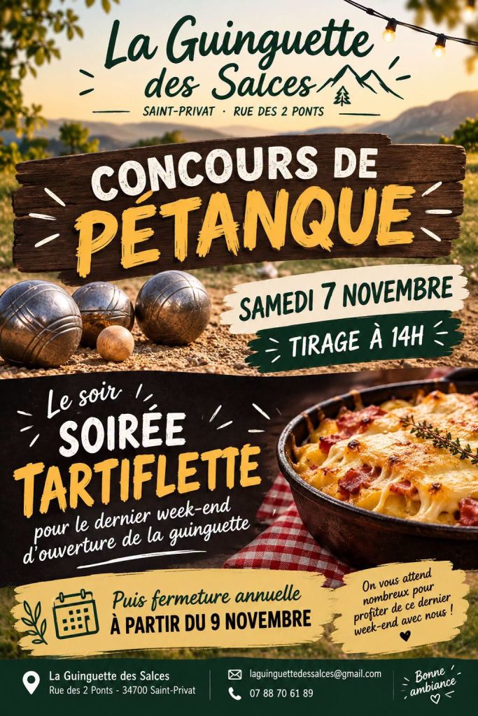 Affiche : DERNIER WEEK-END D’OUVERTURE À LA GUINGUETTE DES SALCES !